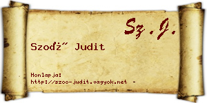 Szoó Judit névjegykártya